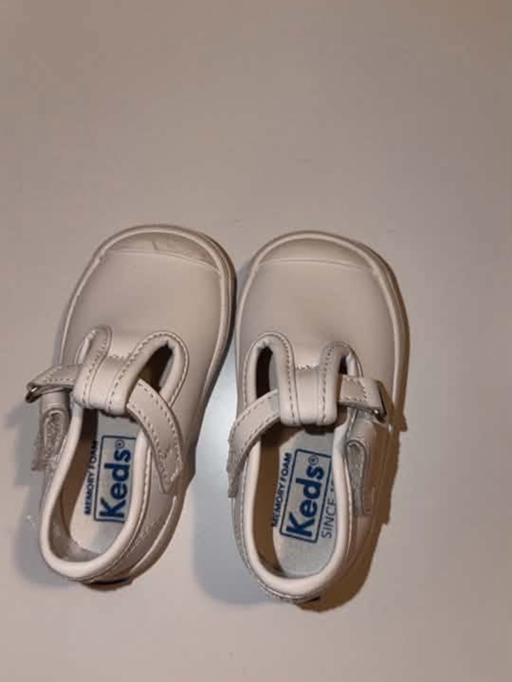 Keds White Baby T-Strap Leather Walker Shoes